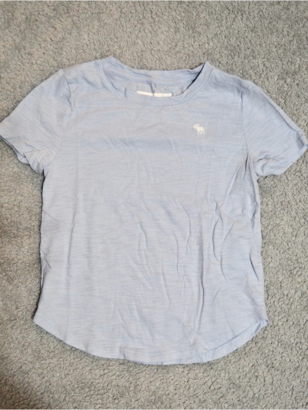 Abercrombie & Fitch Women's Pale Blue Short Sleeve Crew Tee